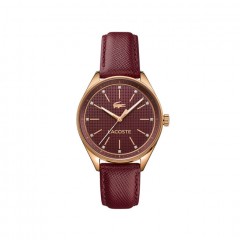 LACOSTE WATCHES - PHILADELPHIA WATCH WITH BURGUNDY LEATHER STRAP