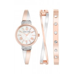 Anne Klein Round Watch & Bangle Set